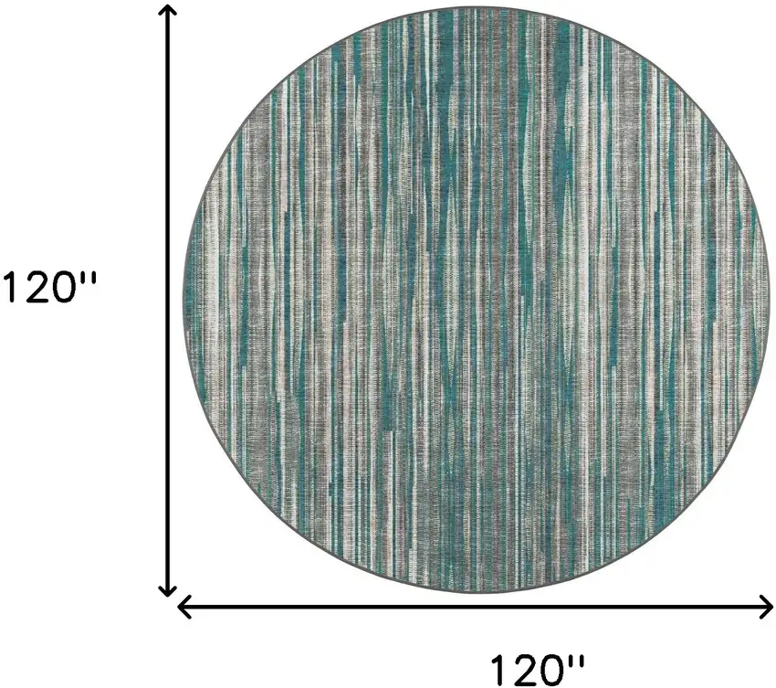 10' Blue Round Ombre Tufted Handmade Area Rug Photo 8
