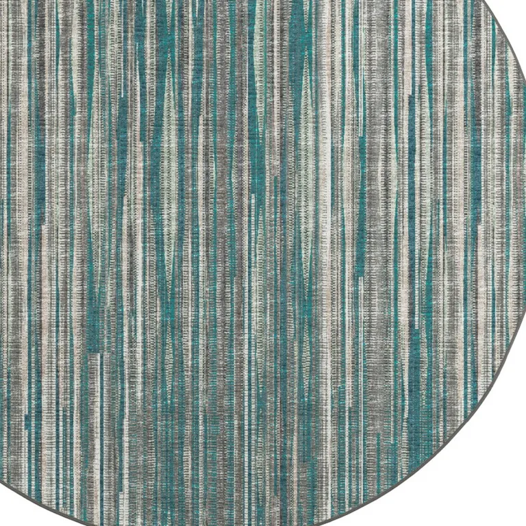 10' Blue Round Ombre Tufted Handmade Area Rug Photo 3