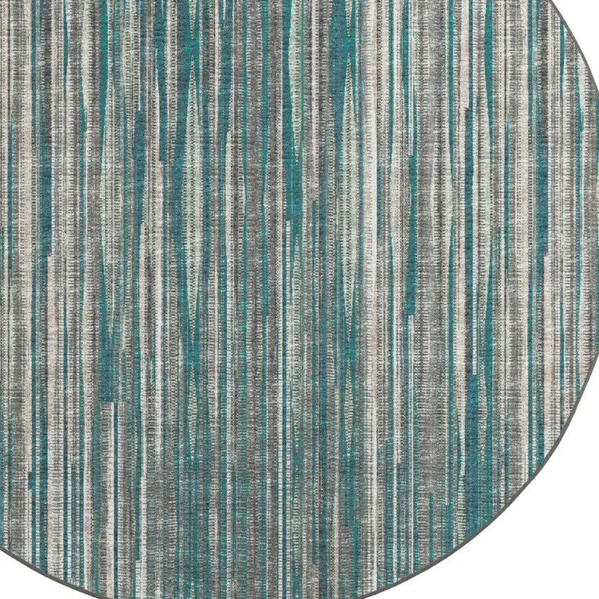 10' Blue Round Ombre Tufted Handmade Area Rug Photo 5