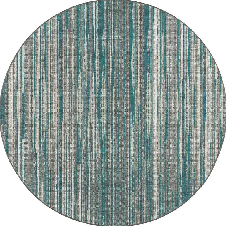 10' Blue Round Ombre Tufted Handmade Area Rug Photo 4