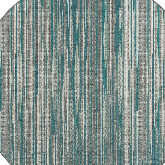 4' Blue Round Ombre Tufted Handmade Area Rug Photo 5
