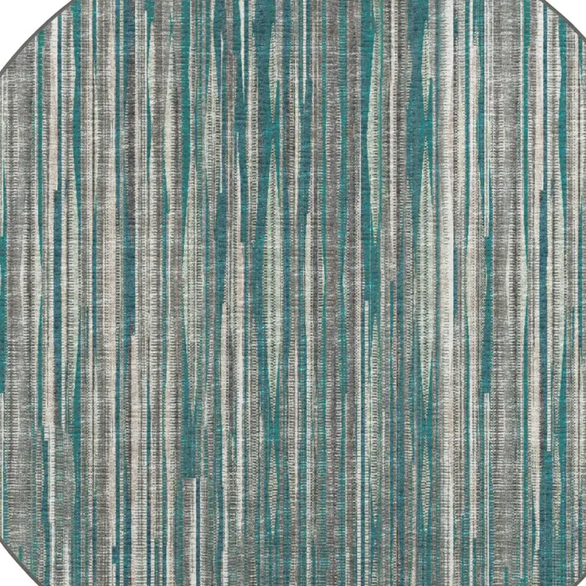 4' Blue Round Ombre Tufted Handmade Area Rug Photo 5