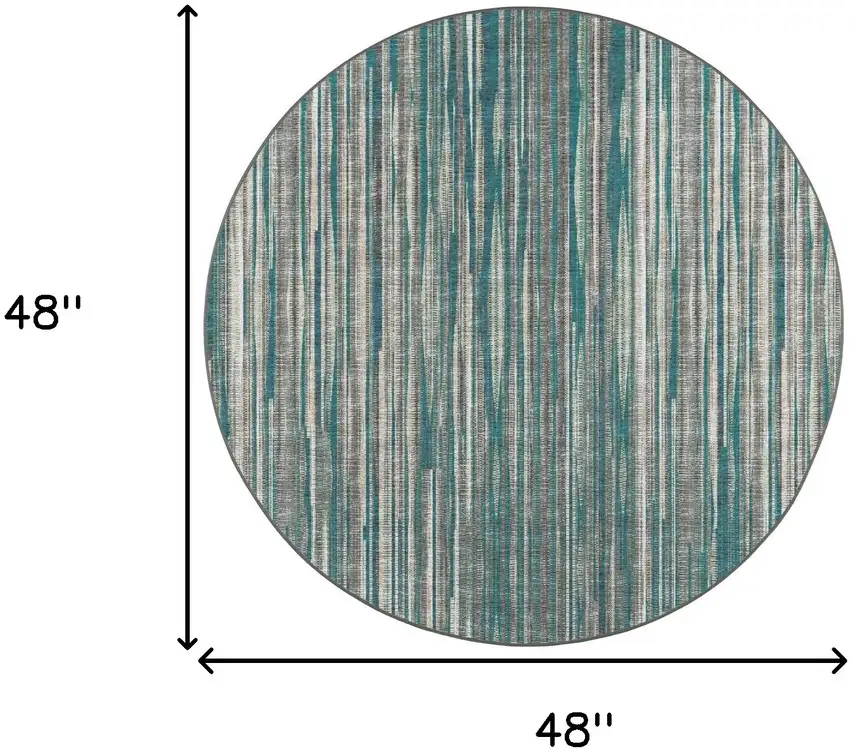 4' Blue Round Ombre Tufted Handmade Area Rug Photo 8