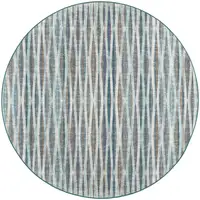 Photo of 6' Blue Round Ombre Tufted Handmade Area Rug