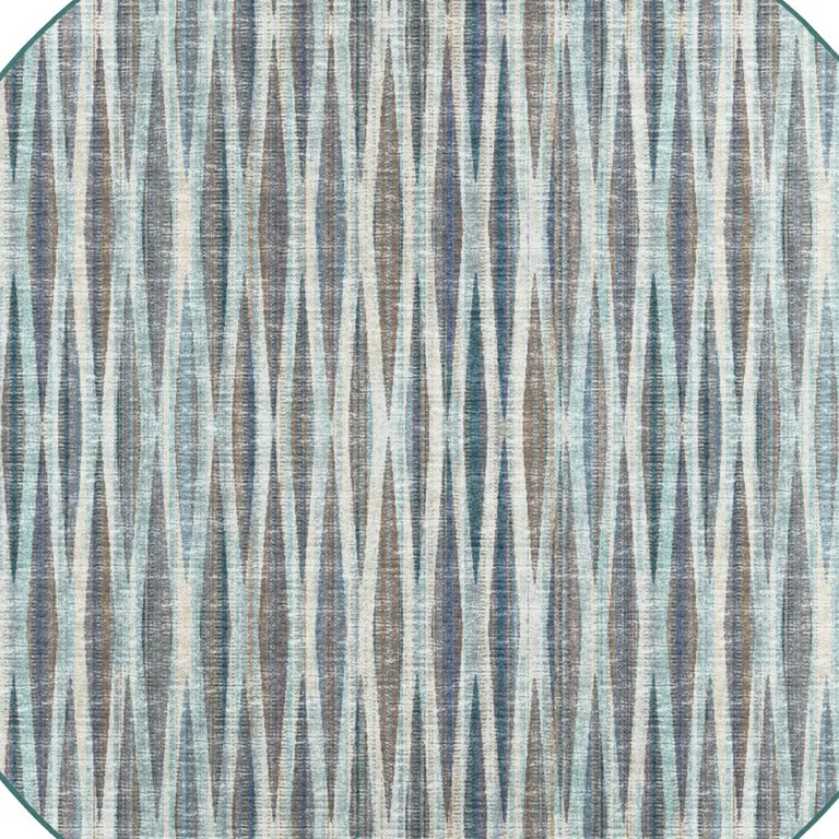 6' Blue Round Ombre Tufted Handmade Area Rug Photo 2
