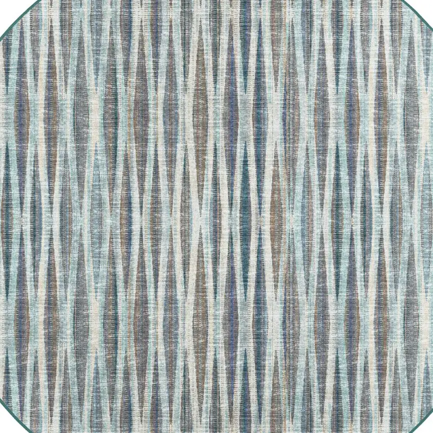 6' Blue Round Ombre Tufted Handmade Area Rug Photo 5