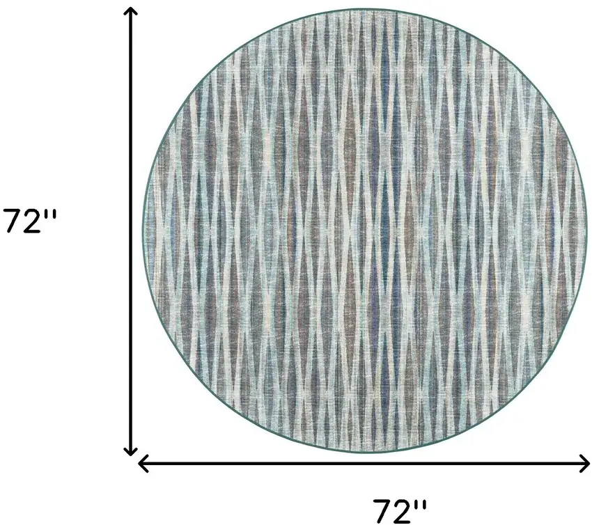6' Blue Round Ombre Tufted Handmade Area Rug Photo 8