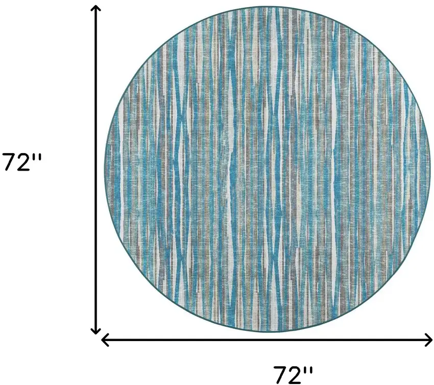 6' Blue Round Ombre Tufted Handmade Area Rug Photo 8