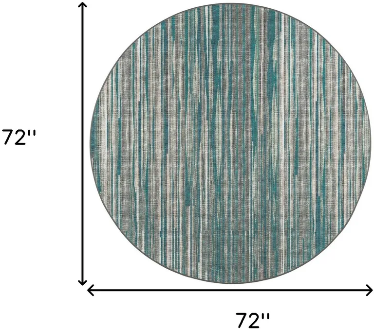 6' Blue Round Ombre Tufted Handmade Area Rug Photo 4