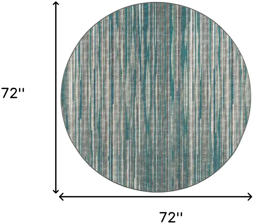 6' Blue Round Ombre Tufted Handmade Area Rug Photo 8