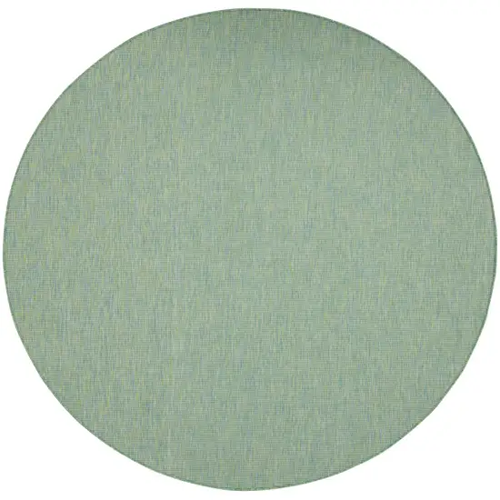8' Blue Round Indoor Outdoor Area Rug Photo 3