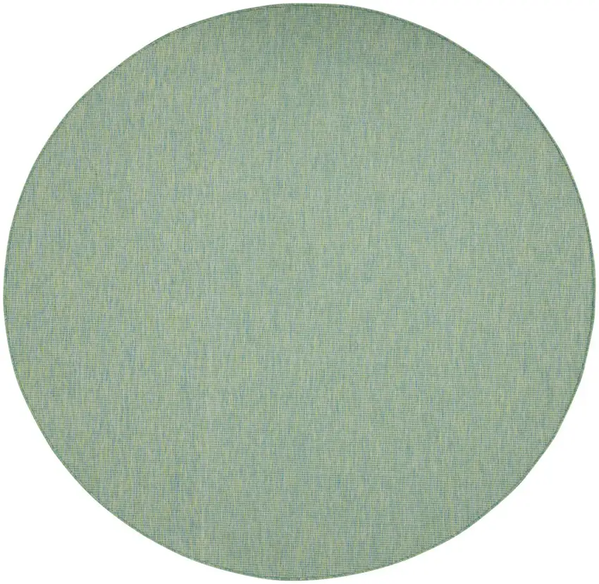 8' Blue Round Indoor Outdoor Area Rug Photo 3