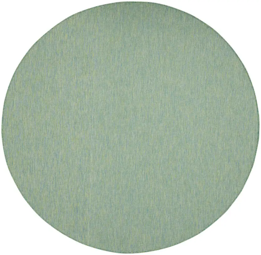 8' Blue Round Power Loom Area Rug Photo 1