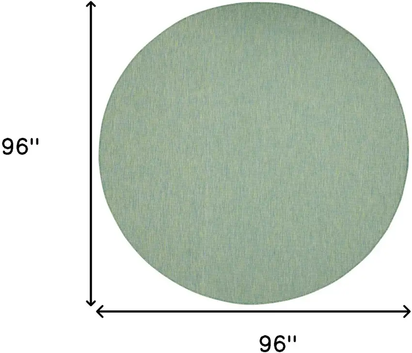 8' Blue Round Power Loom Area Rug Photo 8