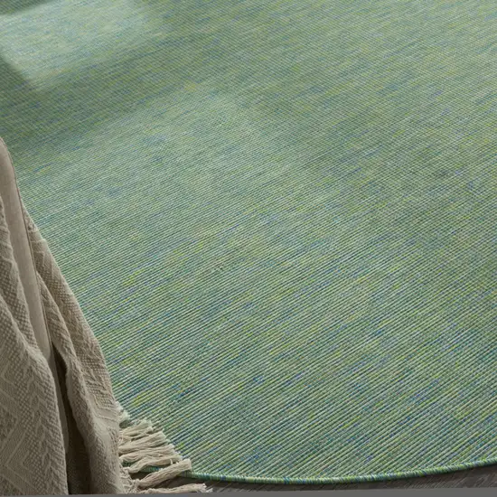8' Blue Round Indoor Outdoor Area Rug Photo 9