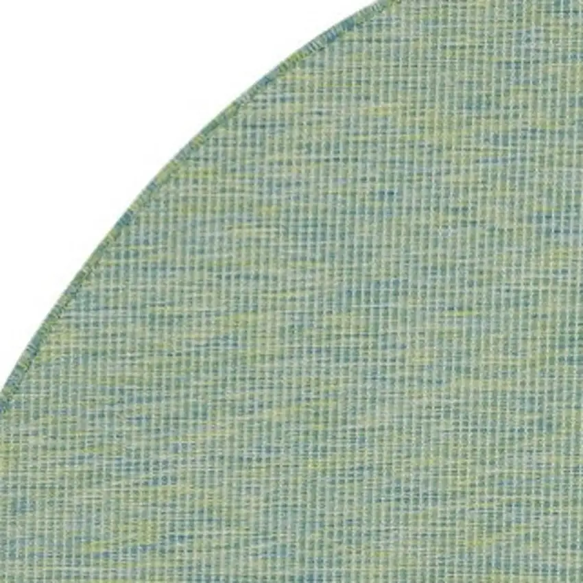 6' Blue Round Power Loom Area Rug Photo 4