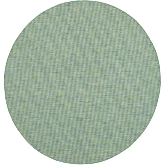 6' Blue Round Power Loom Area Rug Photo 3