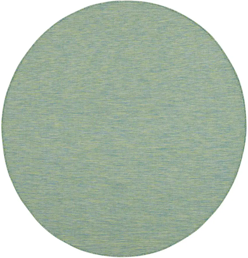 6' Blue Round Power Loom Area Rug Photo 3