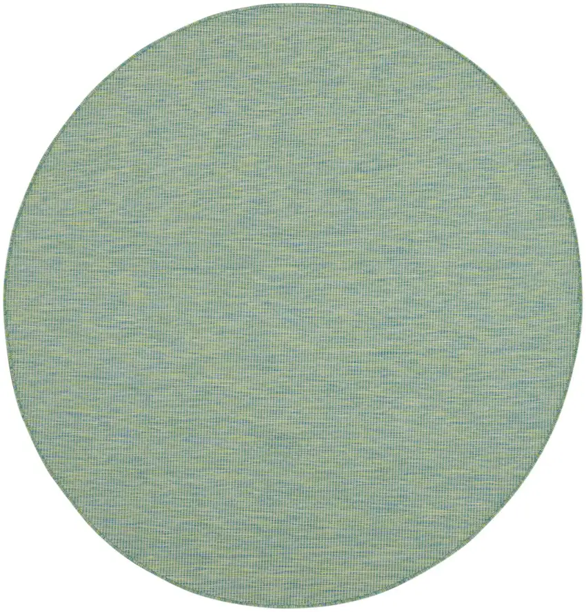 6' Blue Round Power Loom Area Rug Photo 1
