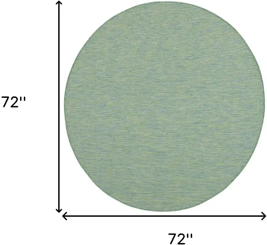 6' Blue Round Power Loom Area Rug Photo 8