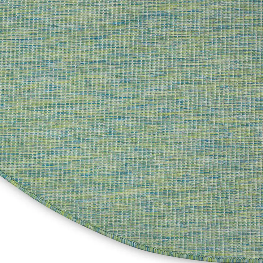 6' Blue Round Power Loom Area Rug Photo 9