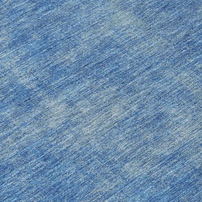 8' Blue Round Washable Indoor Outdoor Area Rug Photo 9