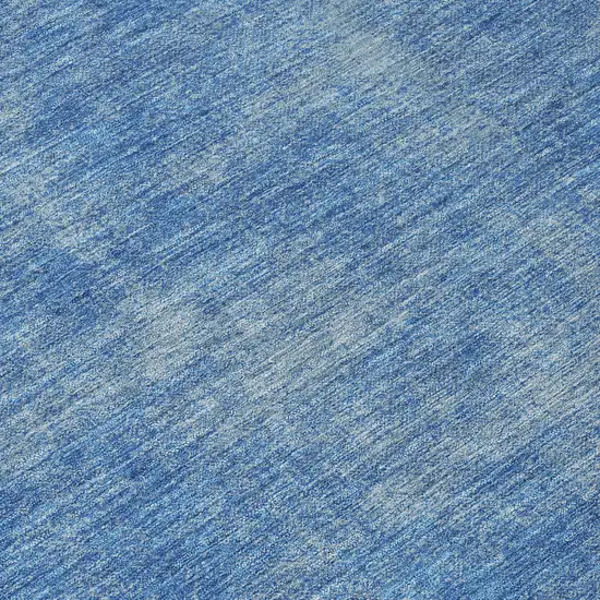 8' Blue Round Washable Indoor Outdoor Area Rug Photo 9
