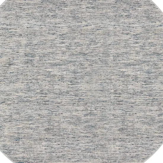 4' Blue Round Wool Hand Loomed Handmade Area Rug Photo 3