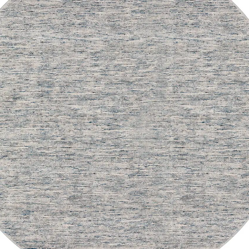4' Blue Round Wool Hand Loomed Handmade Area Rug Photo 3