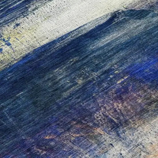 8' Blue Rust And Pink Round Abstract Washable Indoor Outdoor Area Rug Photo 8