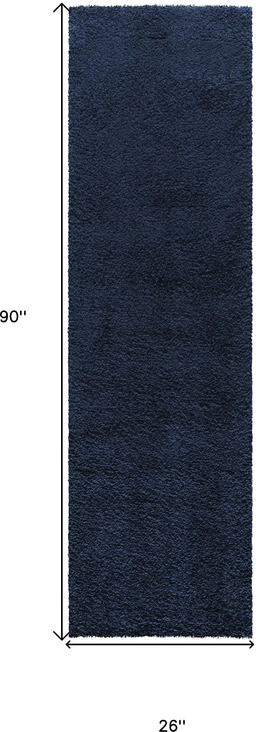 8' Blue Shag Non Skid Runner Rug Photo 3