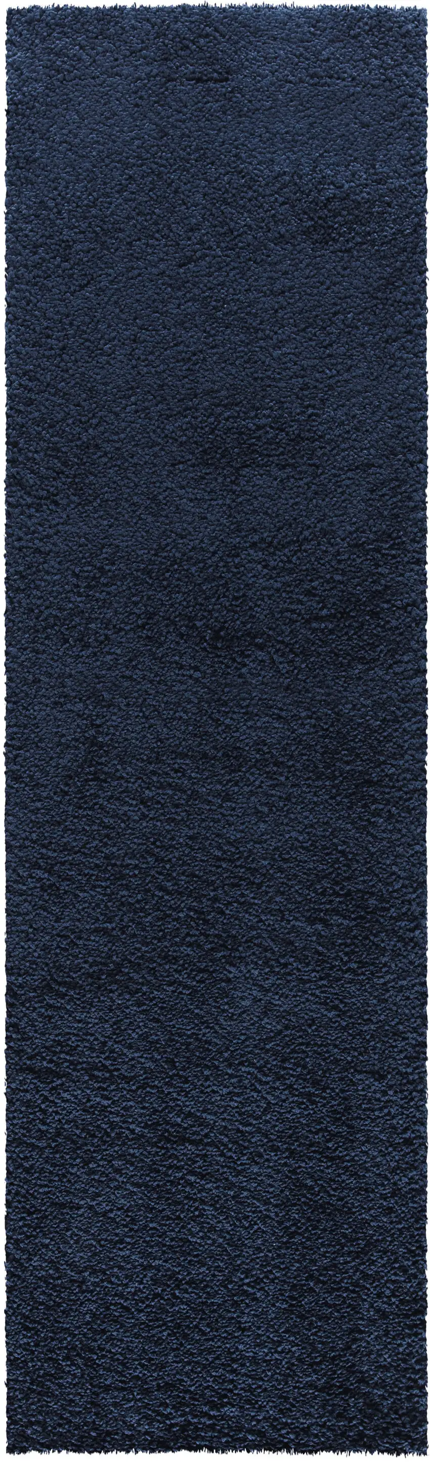 8' Blue Shag Non Skid Runner Rug Photo 2