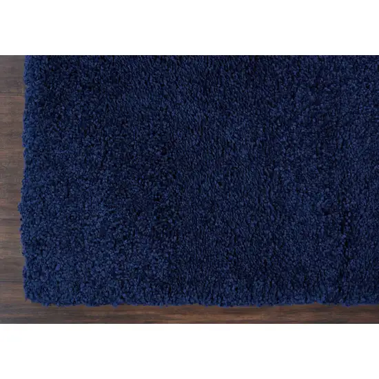 10' Blue Shag Non Skid Runner Rug Photo 8