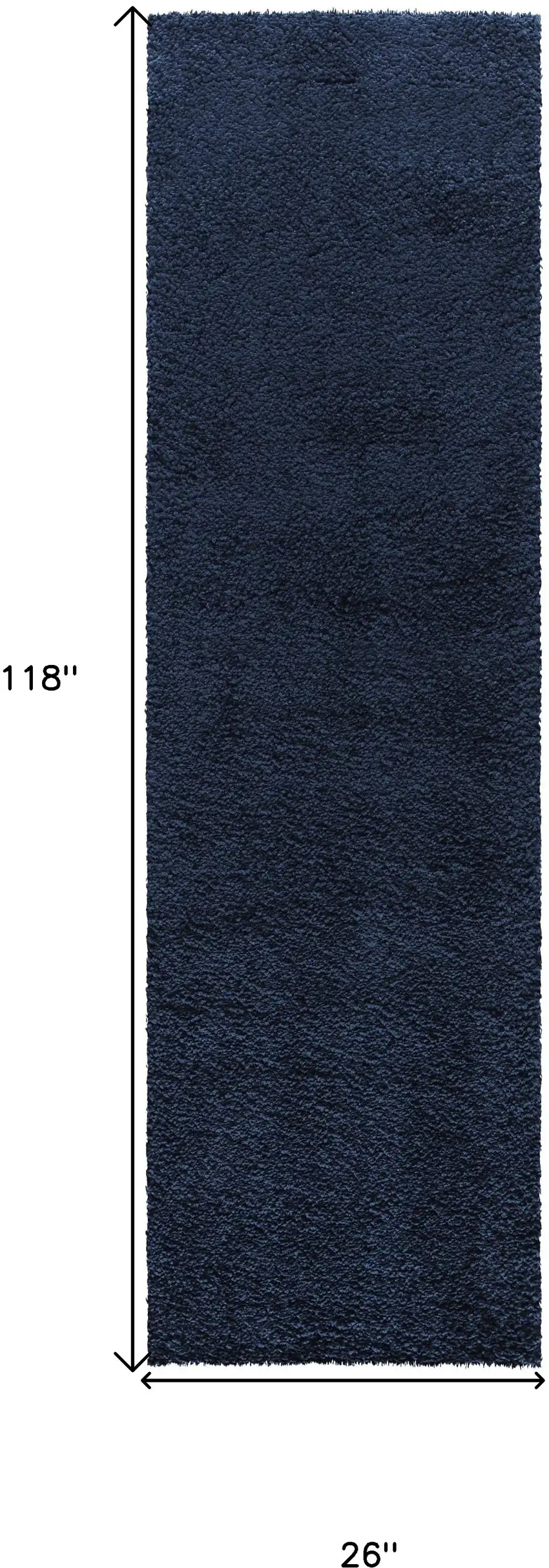 10' Blue Shag Non Skid Runner Rug Photo 3
