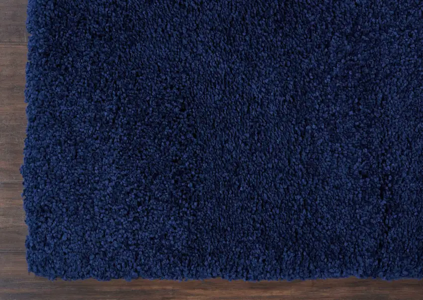 10' Blue Shag Non Skid Runner Rug Photo 7