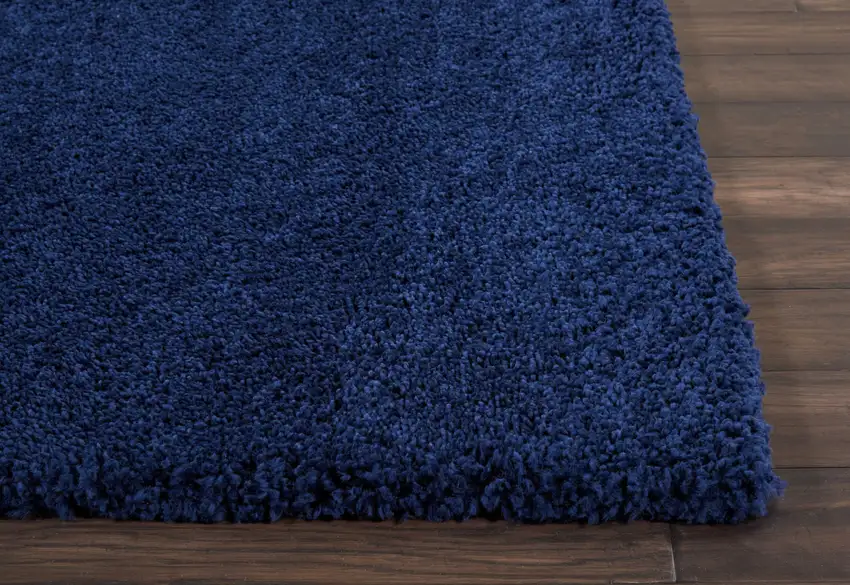 10' Blue Shag Non Skid Runner Rug Photo 6