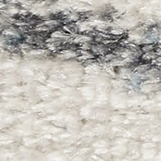 6' Blue Silver And Ivory Abstract Runner Rug Photo 3