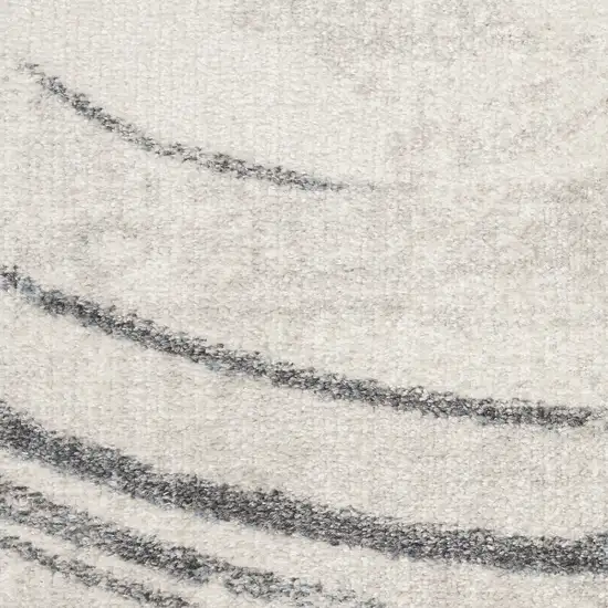 8' Blue Silver And Ivory Abstract Runner Rug Photo 4