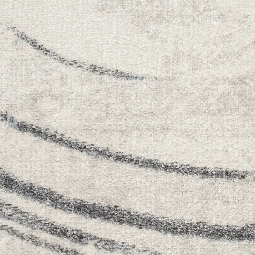 8' Blue Silver And Ivory Abstract Runner Rug Photo 4