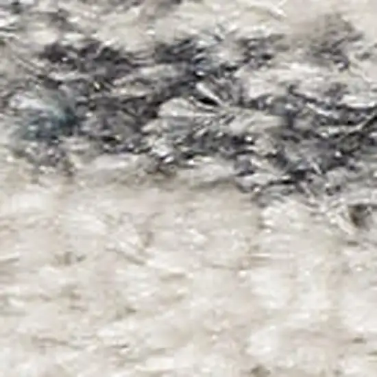 8' Blue Silver And Ivory Abstract Runner Rug Photo 2