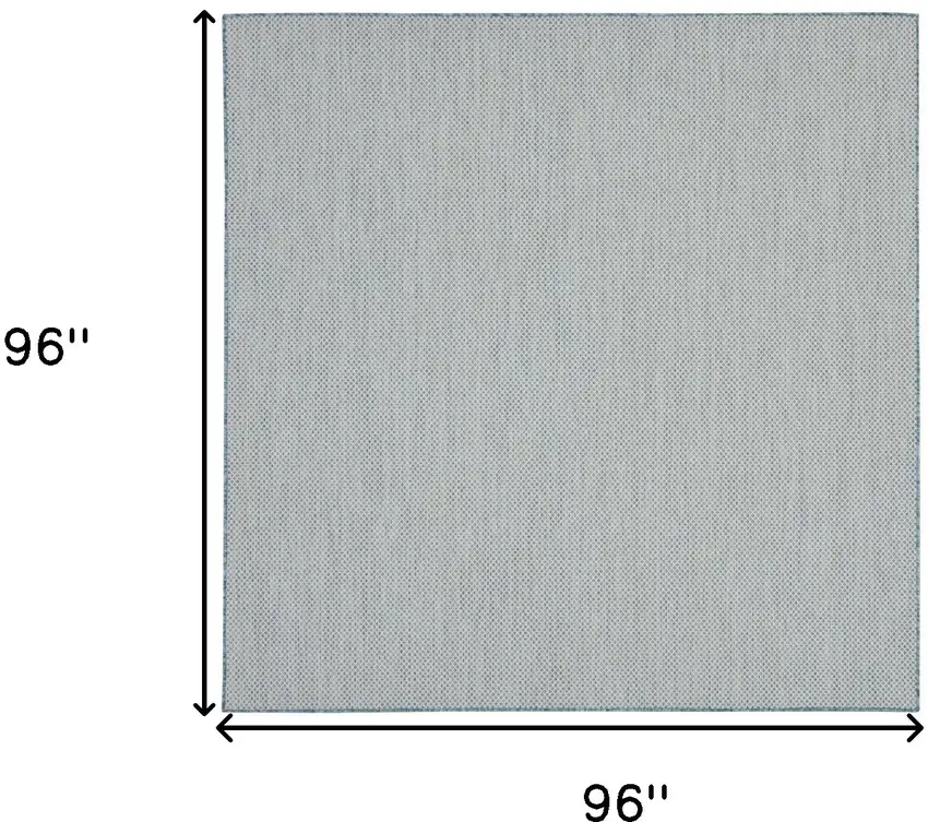 8' Blue Square Geometric Power Loom Area Rug Photo 7