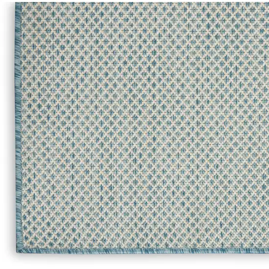 5' Blue Square Geometric Power Loom Area Rug Photo 3