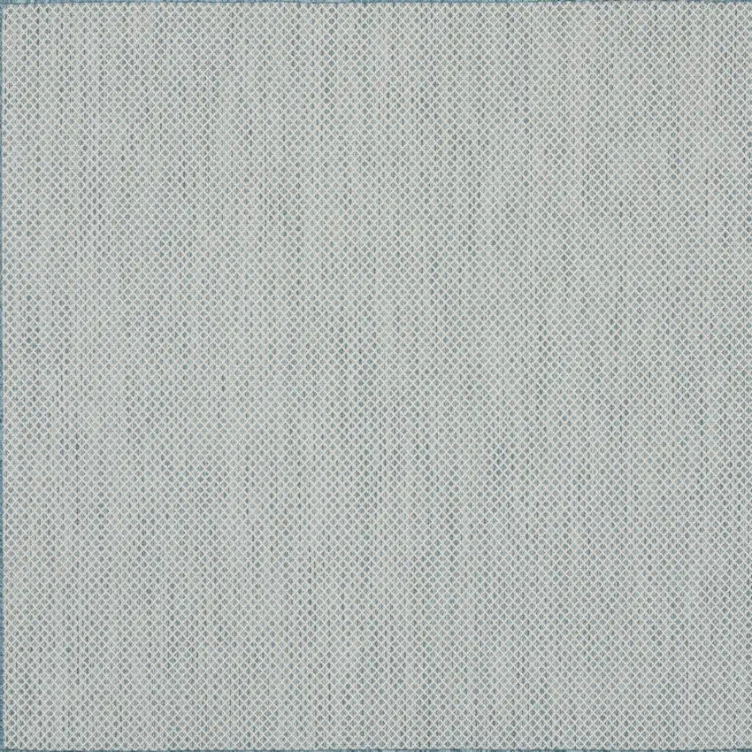 5' Blue Square Geometric Power Loom Area Rug Photo 5