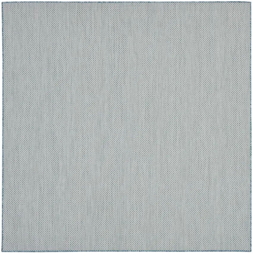6' Blue Square Geometric Power Loom Area Rug Photo 1
