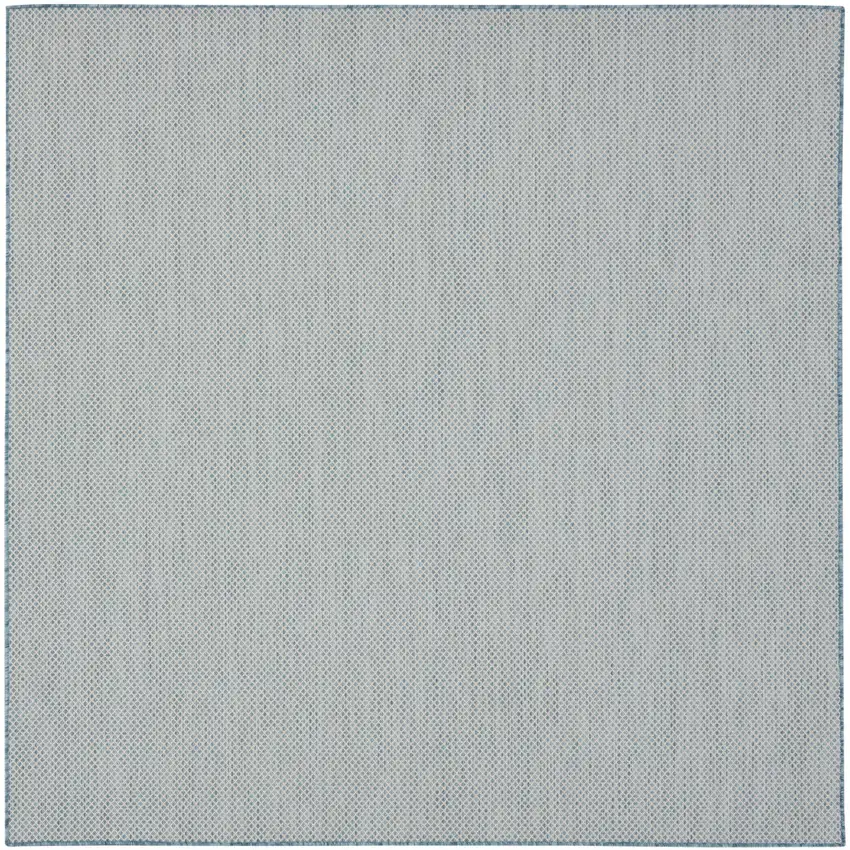 6' Blue Square Geometric Power Loom Area Rug Photo 3