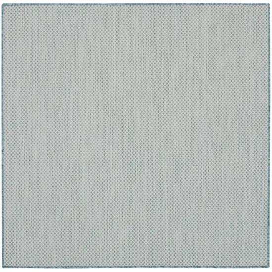 4' Blue Square Geometric Power Loom Area Rug Photo 1
