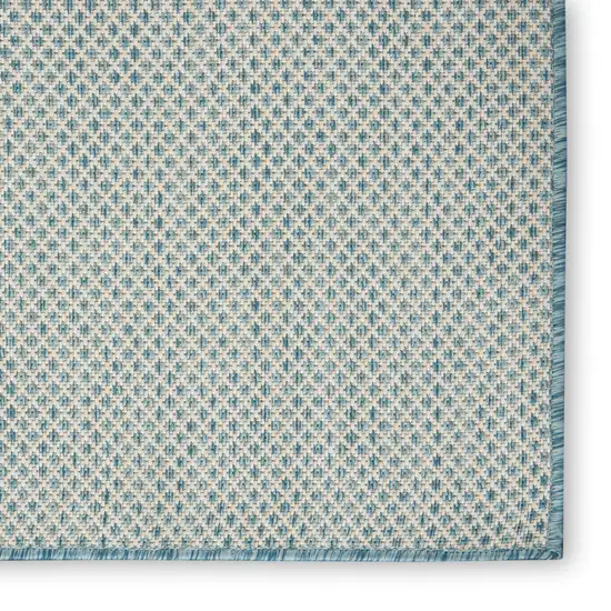 4' Blue Square Geometric Power Loom Area Rug Photo 4