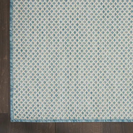 4' Blue Square Geometric Power Loom Area Rug Photo 5