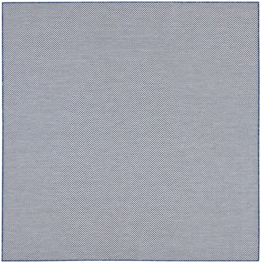8' Blue Square Geometric Power Loom Area Rug Photo 3