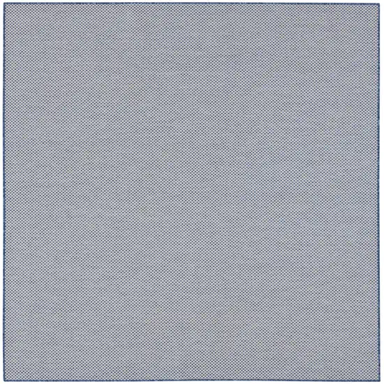 8' Blue and Ivory Indoor Outdoor Area Rug Photo 3